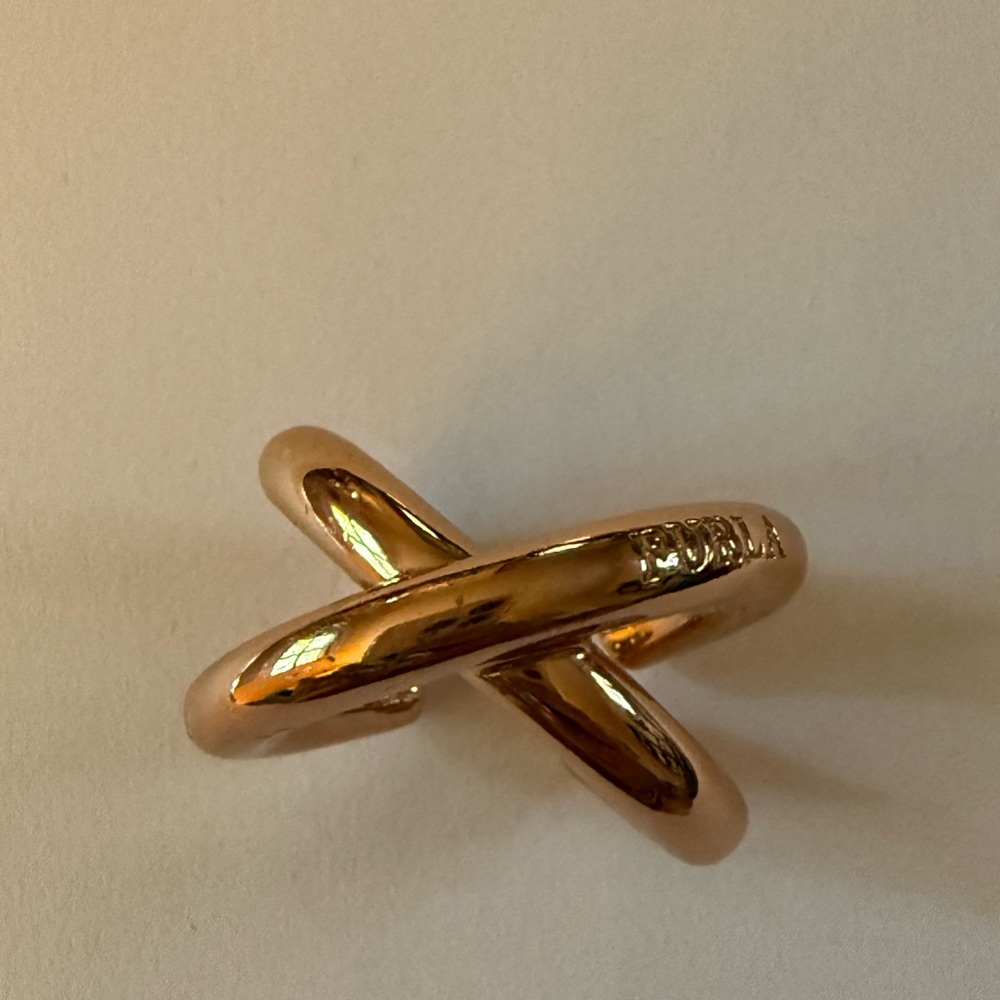 Furla Rose Gold Tone Chunky “Kiss” Women's Ring size 9